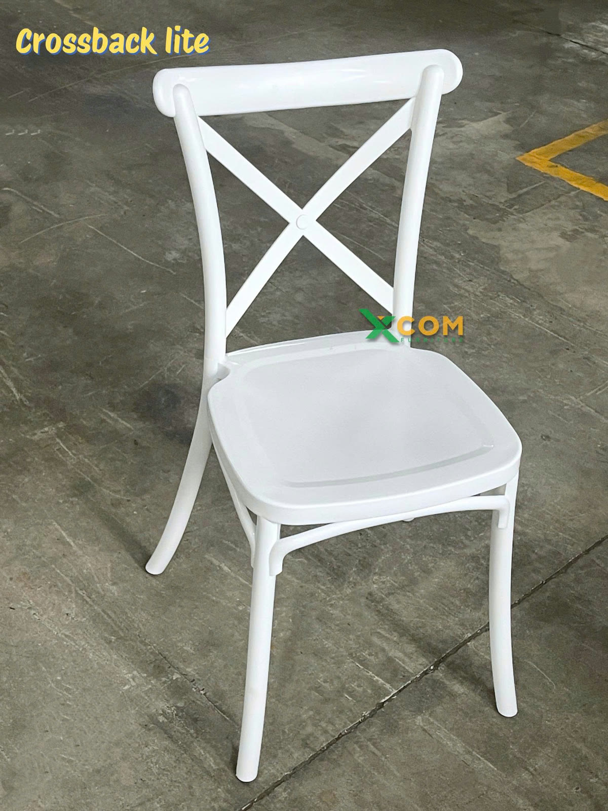 Ghế Crossback Lite form nhỏ màu trắng chuyên dùng cho ngành sự kiện