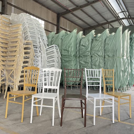 Ghế Tiệc Cưới Nhựa (Tiffany, Napoleon, Crossback)