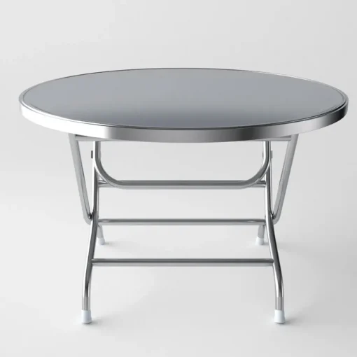 Bàn Tròn Inox 1m2 Chân Liền - Gấp Gọn Tiện Lợi