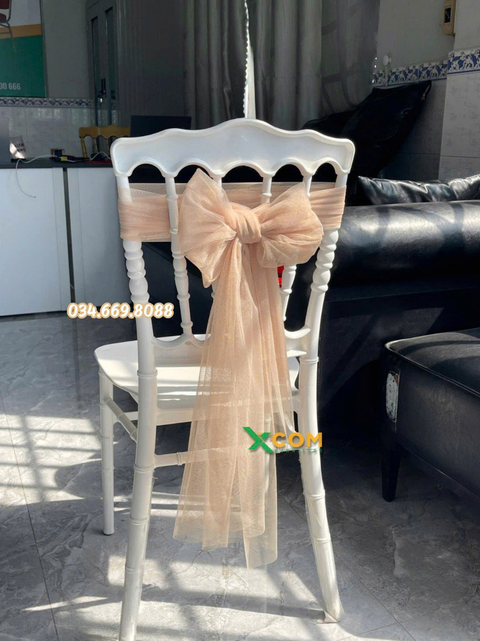 Nơ Ghế Tiffany (Nơ ghế Chiavari) | Xcom.vn Thêm kiểu dáng thắt nơ ghế Napoleon