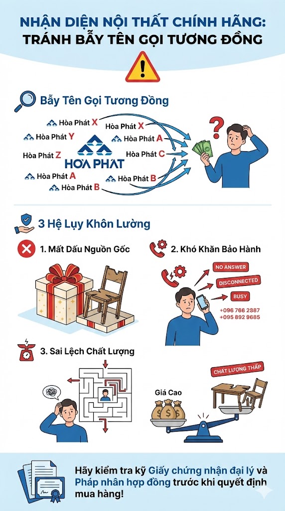 Giải thích vấn đề nhầm lẫn tên thương hiệu trong ngành nội thất sự kiện