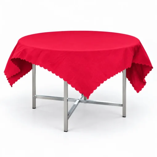 Khăn bàn tròn - Thun Chéo Cắt Vuông 1M6 x 1M6 trên nền trắng xám