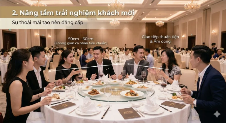 Kích Thước Bàn Tròn Tiêu Chuẩn 8 - 12 Người Cho Nhà Hàng, Tiệc Cưới 1 - Nội thất Xcom