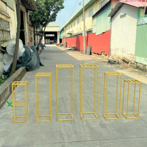 Bộ 06 Đôn Kê Mâm Quả Cưới Khung Vuông Sắt Sơn Tĩnh Điện