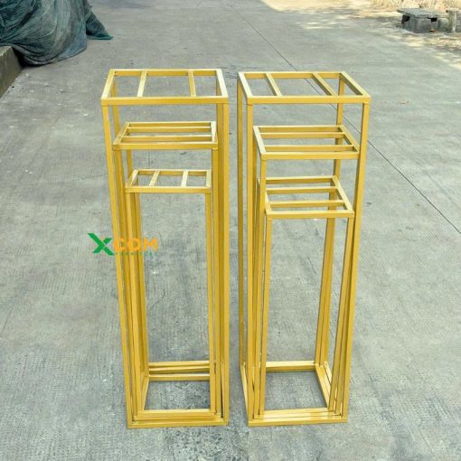 Bộ 06 Đôn Kê Mâm Quả Cưới Khung Vuông Sắt Sơn Tĩnh Điện