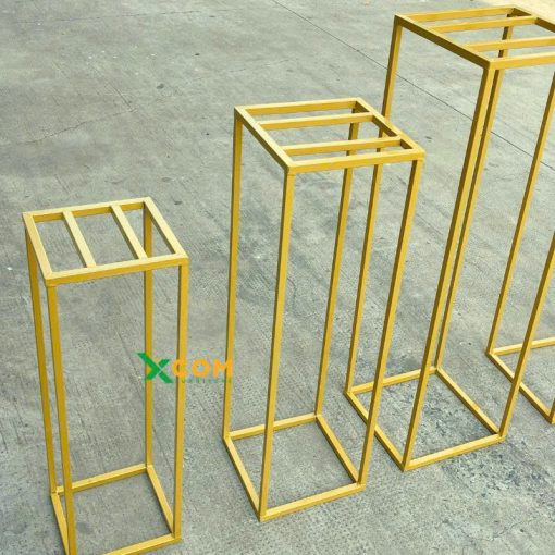 Bộ 06 Đôn Kê Mâm Quả Cưới Khung Vuông Sắt Sơn Tĩnh Điện