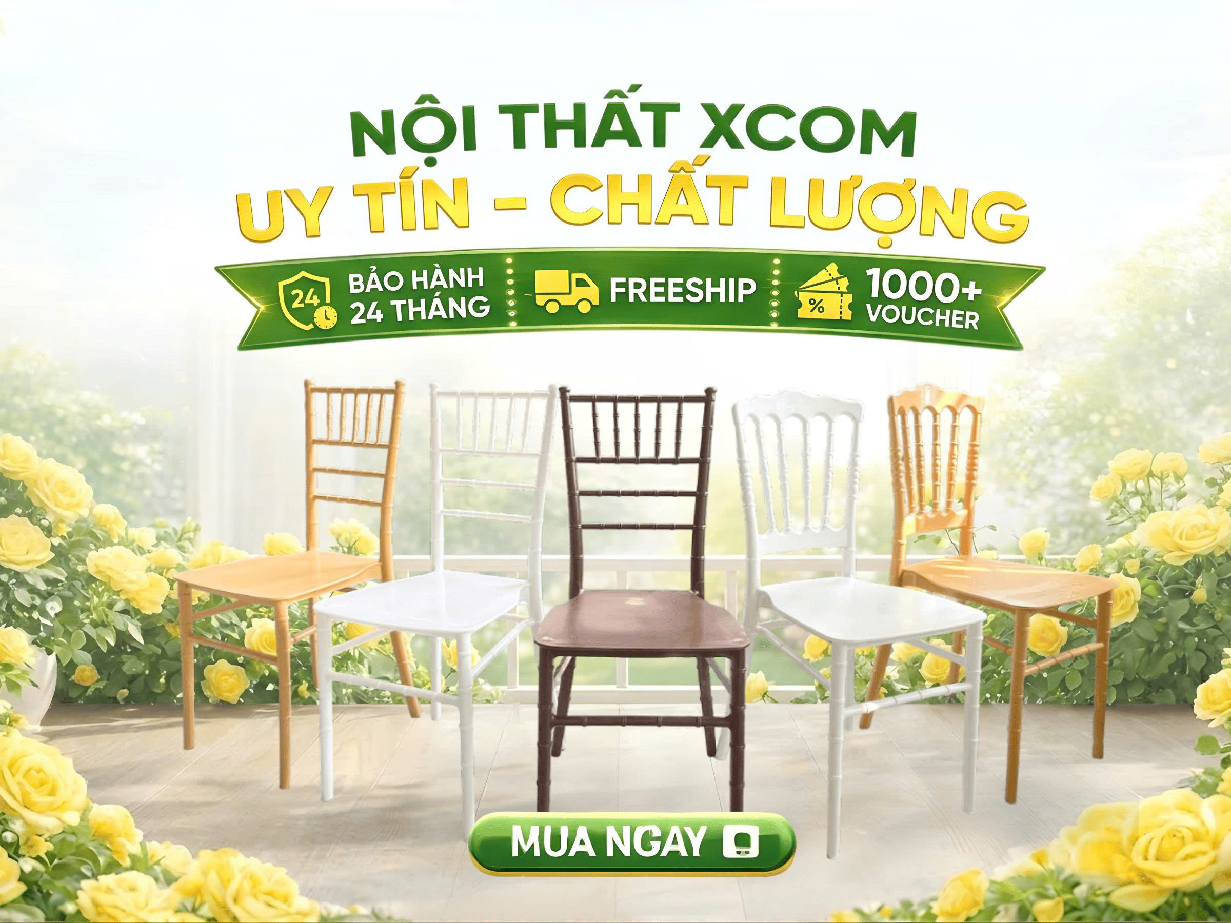 Ghế Tiffany Chiavari đa dạng màu sắc tại Nội Thất Xcom