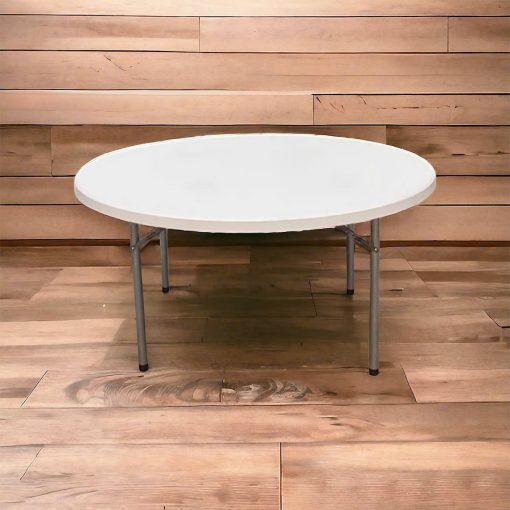 Bàn Tròn Mặt Nhựa Chân Inox Gấp Gọn (1m2, 1m4) – Bền Nhẹ, Giá Sỉ Tận Xưởng