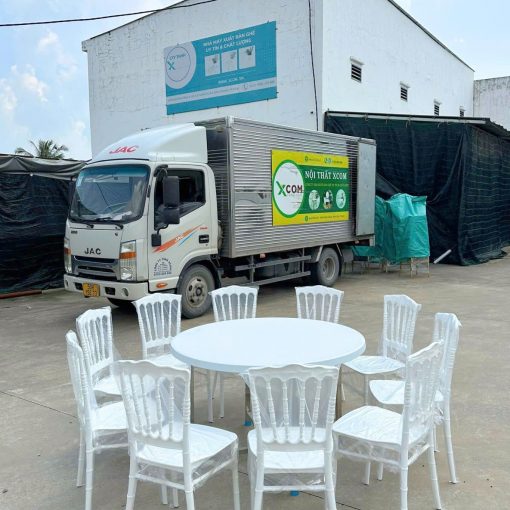 Bàn Tròn Mặt Nhựa Chân Inox Gấp Gọn (1m2, 1m4) – Bền Nhẹ, Giá Sỉ Tận Xưởng 4 - Nội thất Xcom