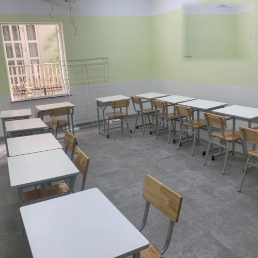 Bộ Bàn Ghế Học Sinh 01 Chỗ BHS 109 – Khung Sắt Sơn Tĩnh Điện | Xcom.vn Tổng thể phòng học lắp đặt bàn ghế học sinh BHS 109