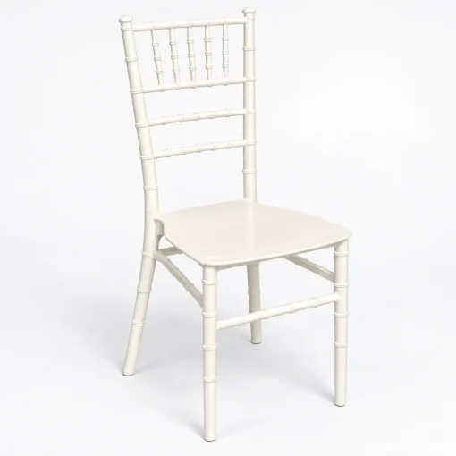 Ghế Chiavari Tiffany nhựa màu trắng