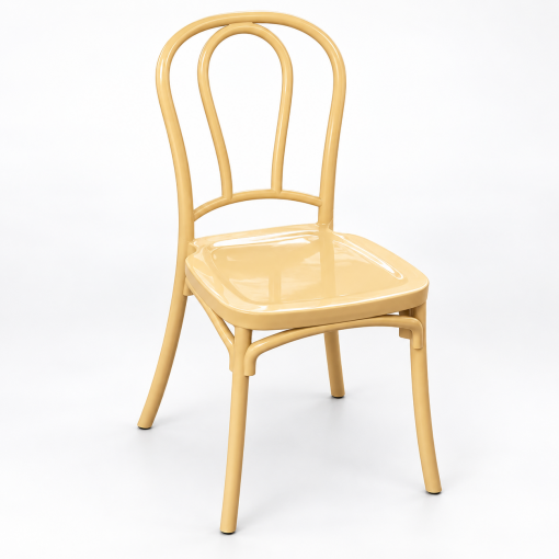 Ghế Thonet nhựa màu vàng tựa vòng cung