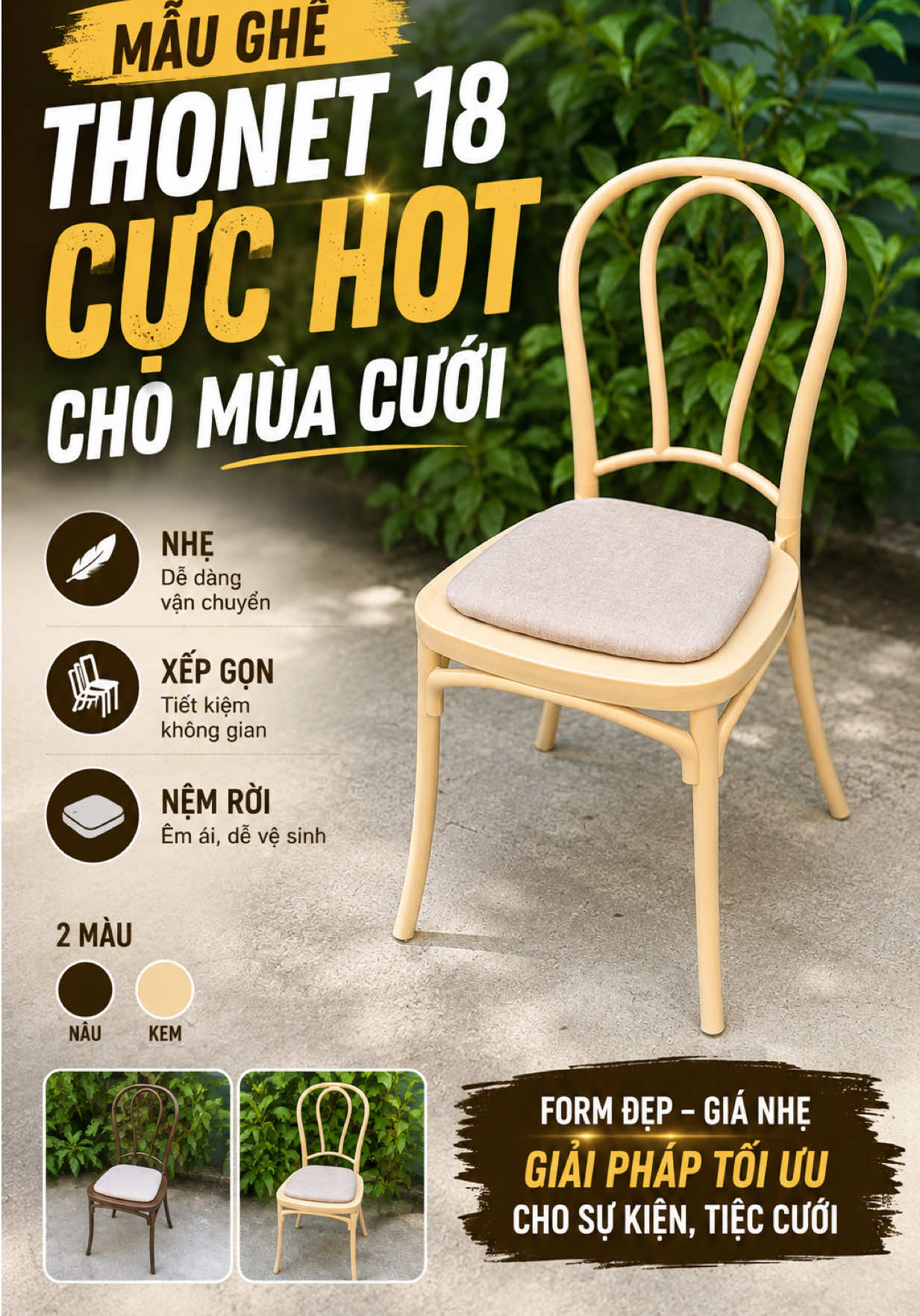 Ảnh cover video thực tế ghế nhựa Thonet 18 tại Xcom