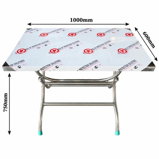 Ảnh kích thước bàn inox CN03: dài 1000 mm, rộng 600 mm, cao 750 mm