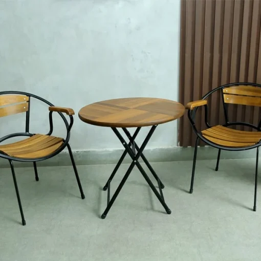 Bộ bàn ghế Fansipan Moon mini 01 (1 bàn tròn 2 ghế) | Xcom.vn Bộ bàn ghế Fansipan Moon mini 01 (1 bàn tròn 2 ghế) – Góc nhìn khác của bộ một bàn tròn và hai ghế Moon mini 01