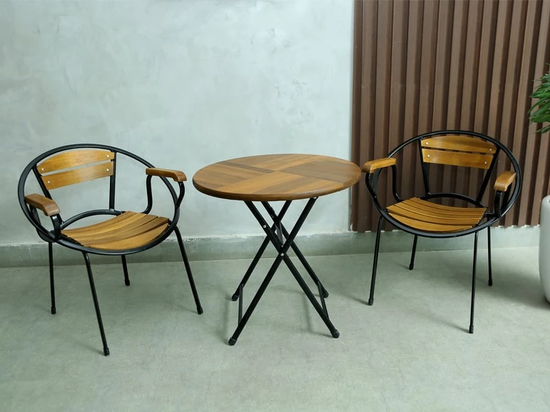Bộ bàn ghế Fansipan Moon mini 01 (1 bàn tròn 2 ghế) | Xcom.vn Bộ bàn ghế Fansipan Moon mini 01 (1 bàn tròn 2 ghế) – Góc nhìn khác của bộ một bàn tròn và hai ghế Moon mini 01