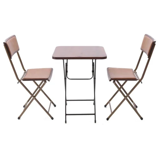 Ảnh tham khảo bàn và hai ghế Patio đệm da; cấu hình bán gồm 1 bàn và 4 ghế.