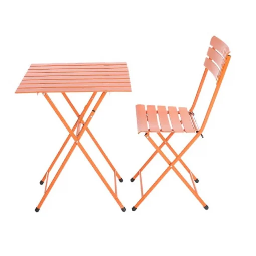 Ảnh chi tiết một bàn và một ghế Patio sắt mini; cấu hình bán gồm 1 bàn và 4 ghế.