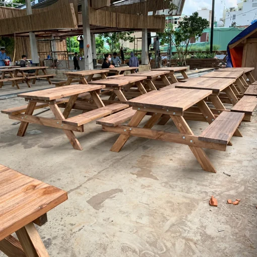 Toàn cảnh các bộ bàn ghế băng nối khung