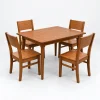 Bộ bàn ghế nhà hàng Cherry QN25 gồm 1 bàn và 4 ghế đơn trên nền studio