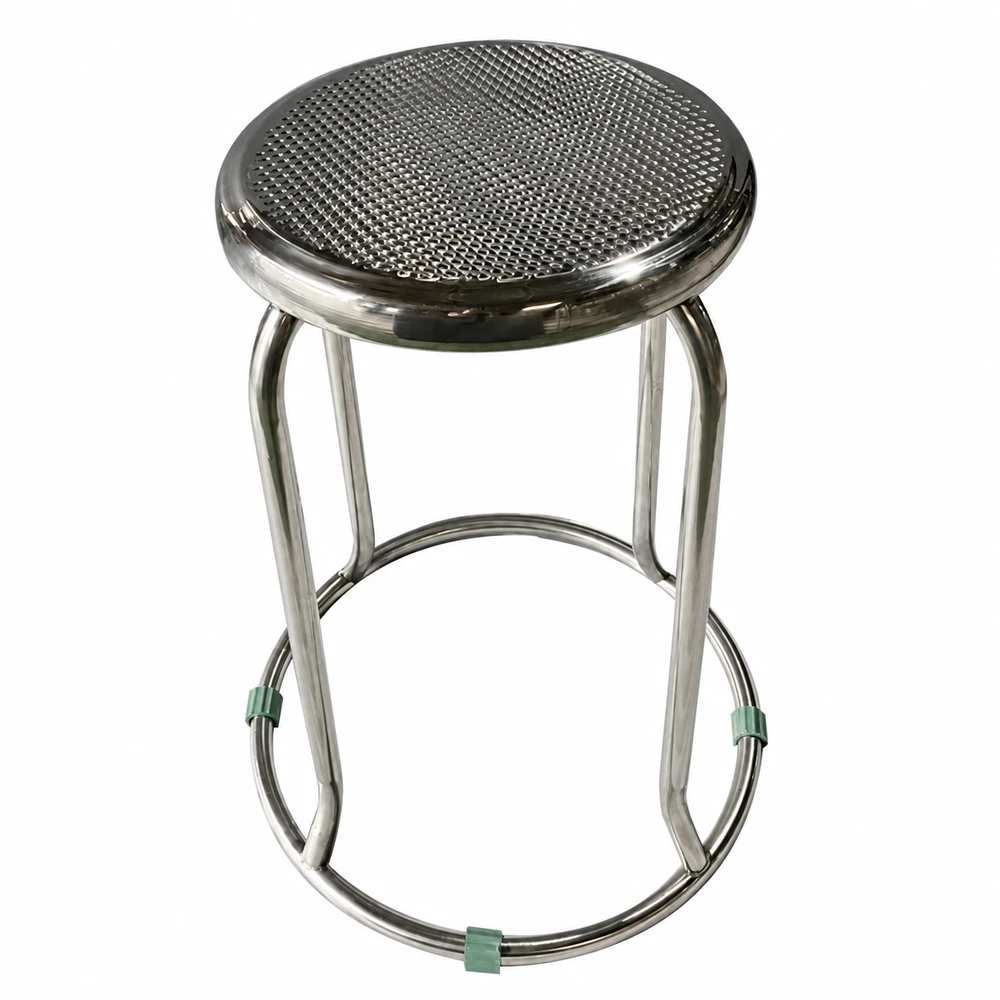 Ghế đôn inox 201 GD01 cao 50cm | Xcom.vn Ghế đôn inox 201 GD01 cao 50cm với mặt tròn dập vân chấm và vòng kiềng inox
