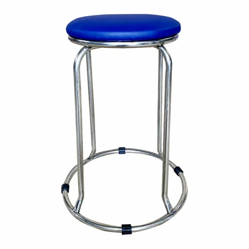 Ghế đôn inox 201 mặt nệm GD02 | Xcom.vn Ghế đôn inox 201 GD02 nhìn ngang với mặt nệm xanh lam