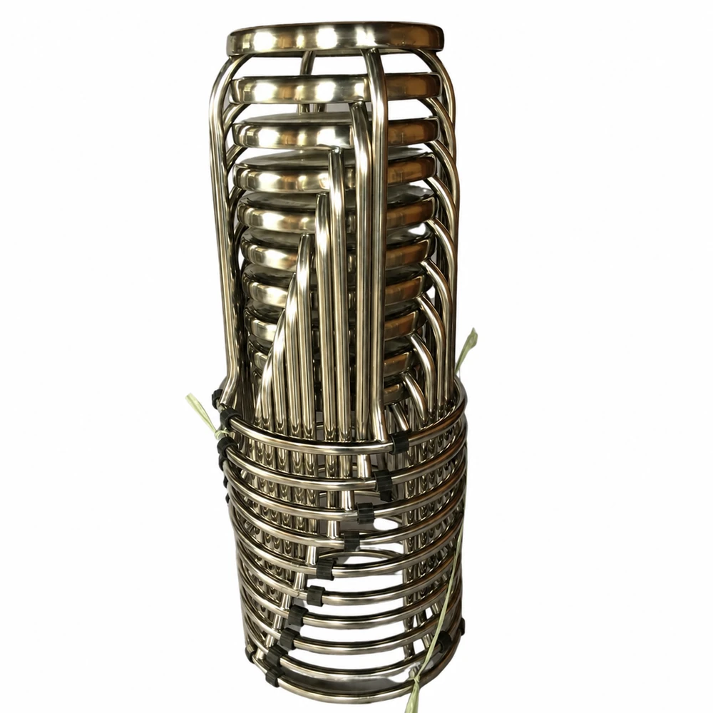 Ghế đôn inox 304 GD03 cao 50cm | Xcom.vn Nhiều ghế đôn inox 304 GD03 xếp chồng thành một cụm