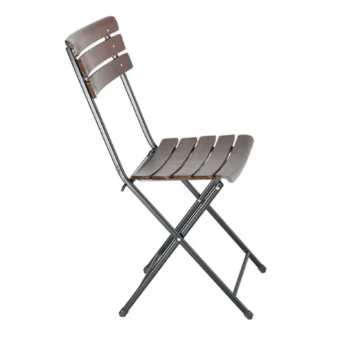 Ghế Fansipan Patio 02 nan gỗ nâu khung sắt gập