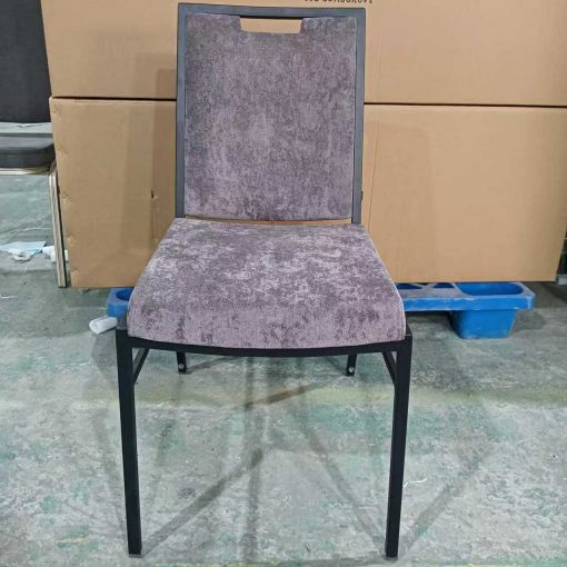 Mặt trước ghế hội nghị khung hộp vuông nệm vải nhung xám