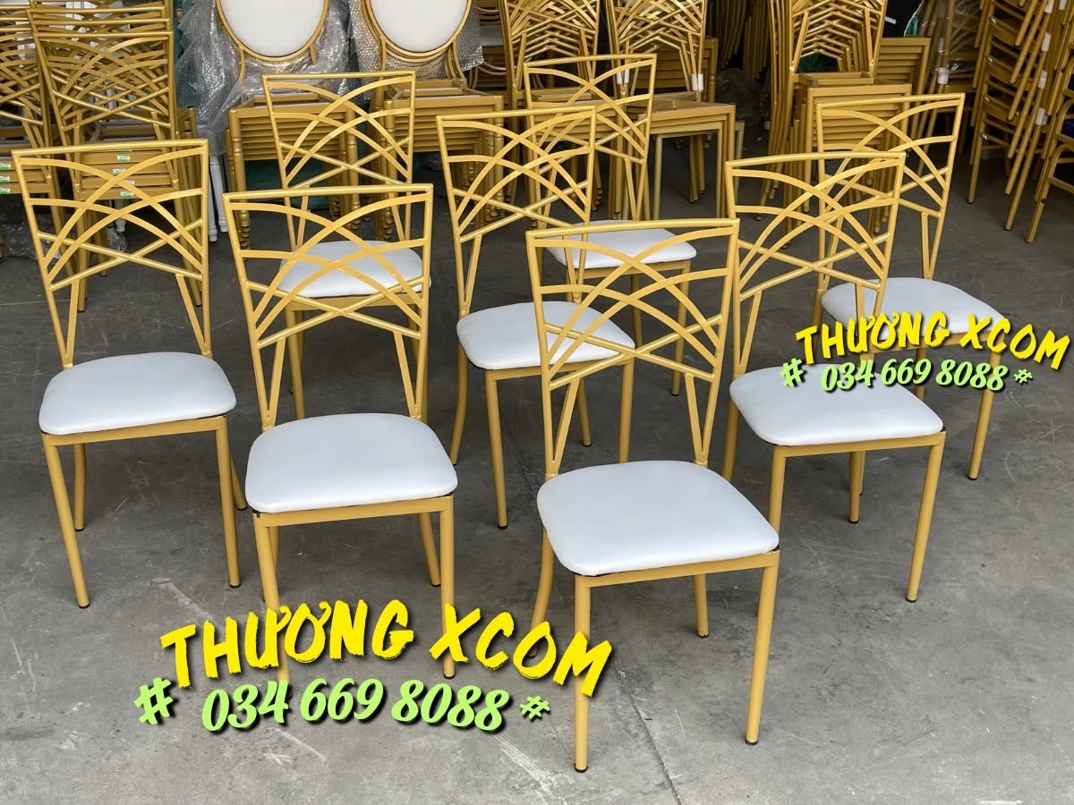 Ghế Chameleon vàng phối nệm trắng tại kho Xcom