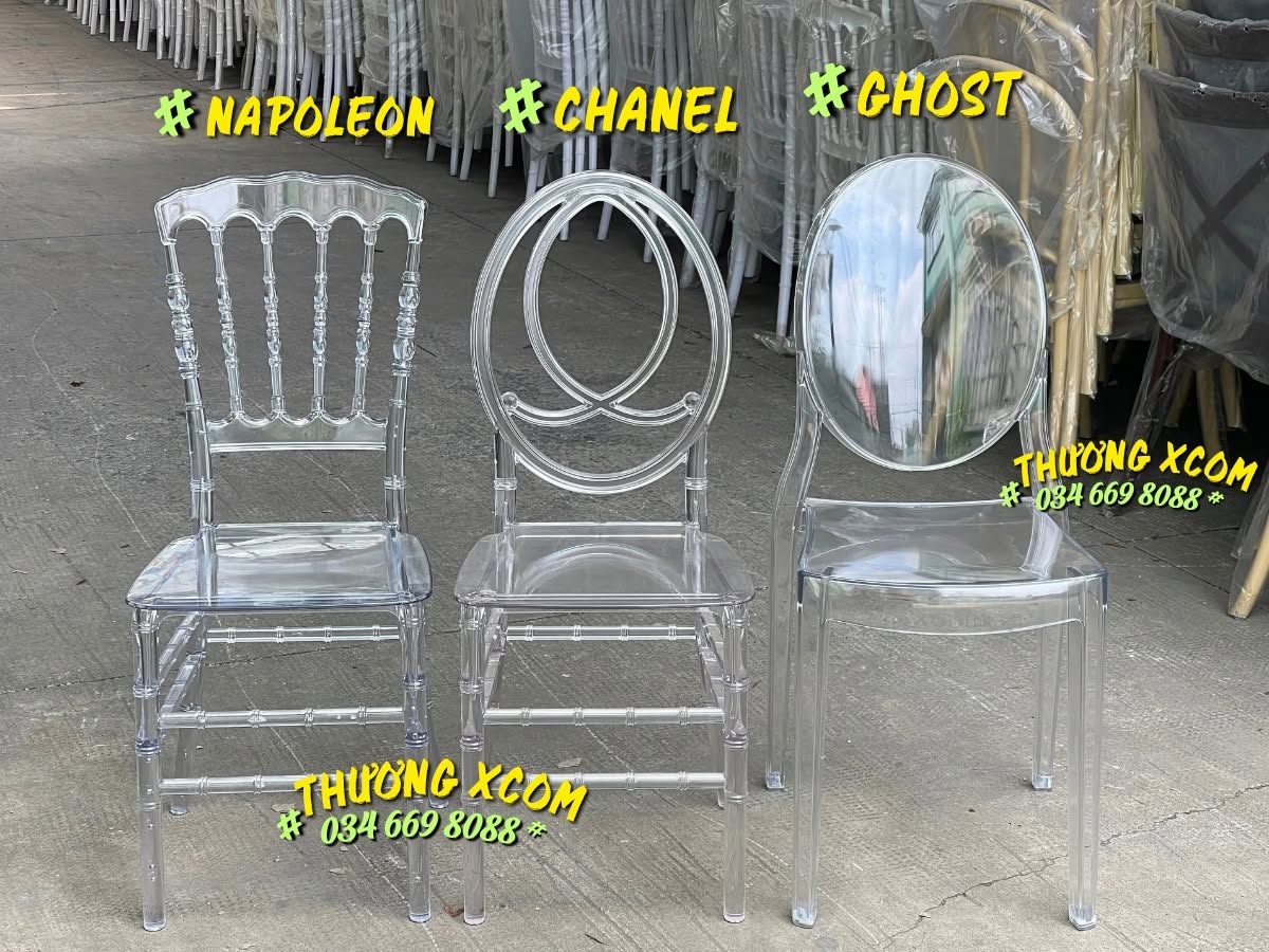 Ghế Napoleon, Chanel và Ghost trong suốt tại kho Xcom