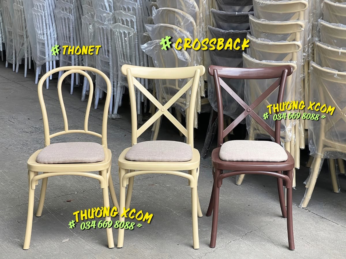Ghế Thonet và Crossback kèm nệm tại kho Xcom