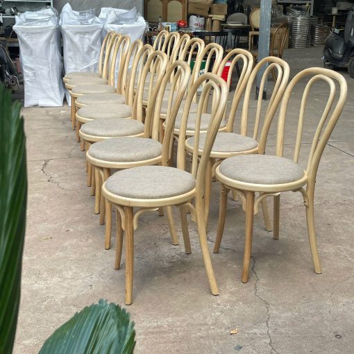 Ghế Thonet gỗ gia tiên mặt nệm vải bố | Xcom.vn Mặt ngồi nệm vải bố của Ghế Thonet gỗ gia tiên